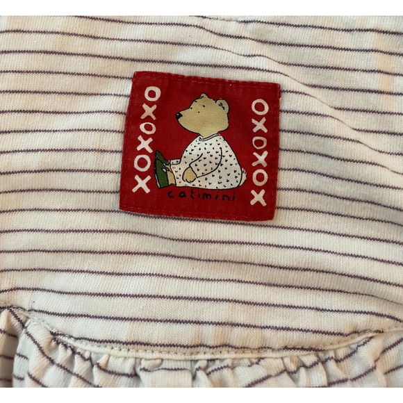 Babymini Par Catimini Quilted Overalls Baby 18m Unisex Strip One Piece Romper - Picture 6 of 9